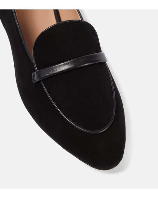Malone Souliers Black Bruni Leather-trimmed Suede Loafers
