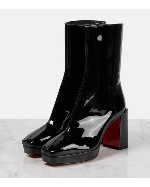 Christian Louboutin Black Alleo 90 Patent Leather Knee-High Boots
