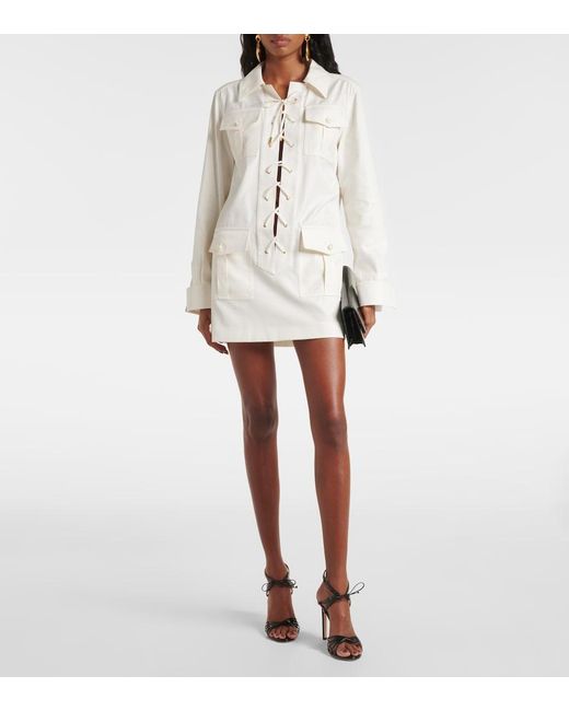 Tom Ford White Cotton And Silk Minidress