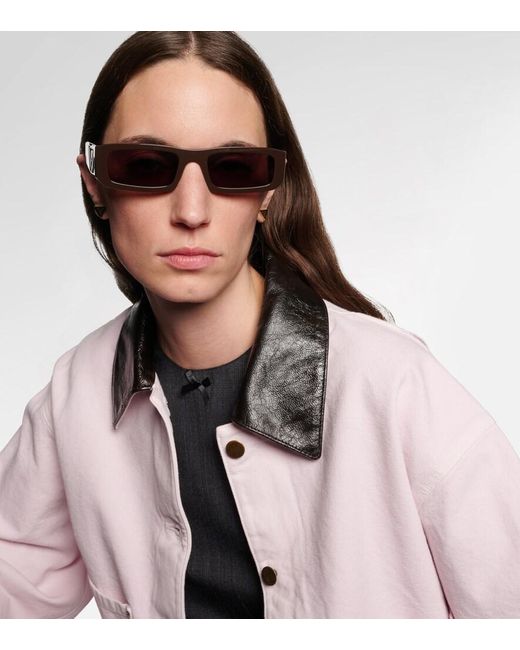 Prada Brown Rectangular Sunglasses