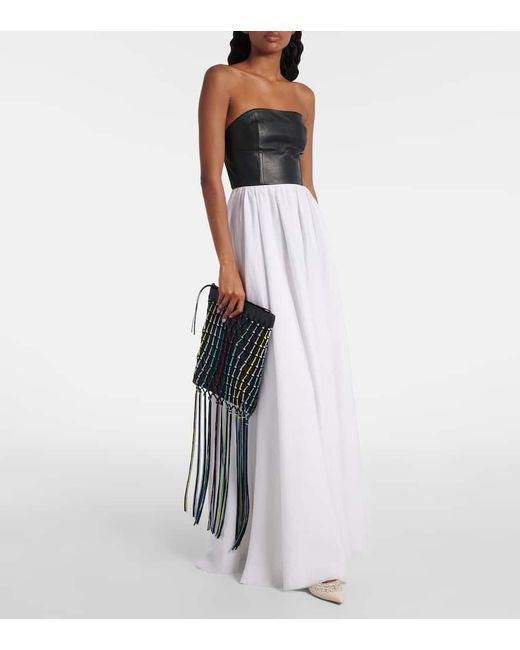 Gabriela Hearst Black Clutch Naila Aus Leder Mit Fransen
