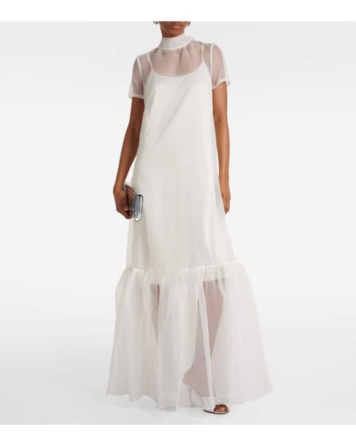 Staud White Maxikleid