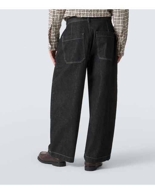 Studio Nicholson Black Puch Barrel-Leg Jeans for men