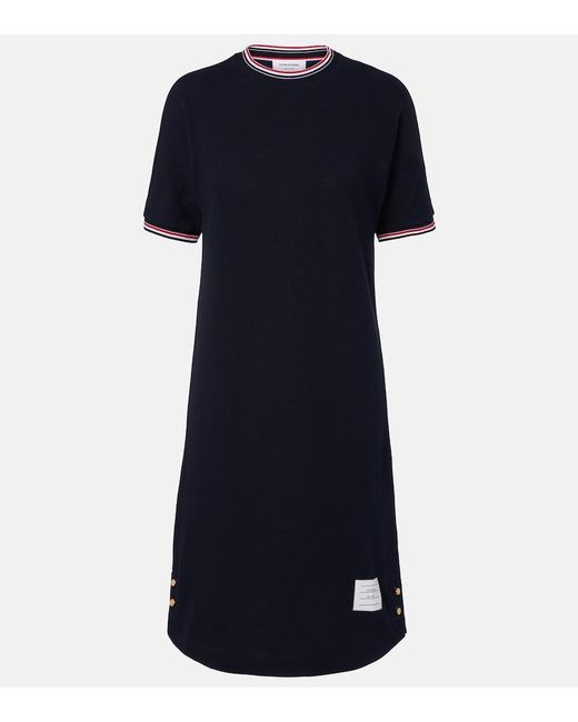Thom Browne Blue Dolman Cotton T-Shirt Dress