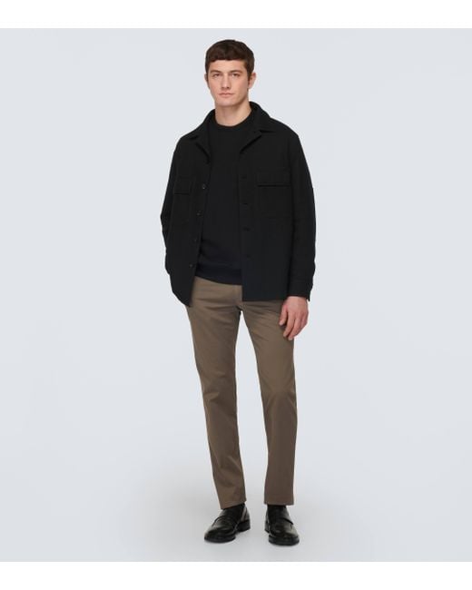 Zegna Black Wool And Cotton Overshirt for men