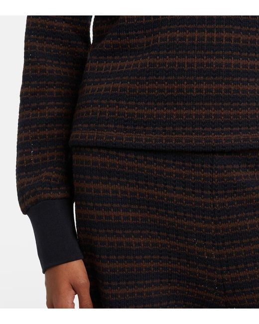 Veronica Beard Blue Kamal Striped Polo Sweater
