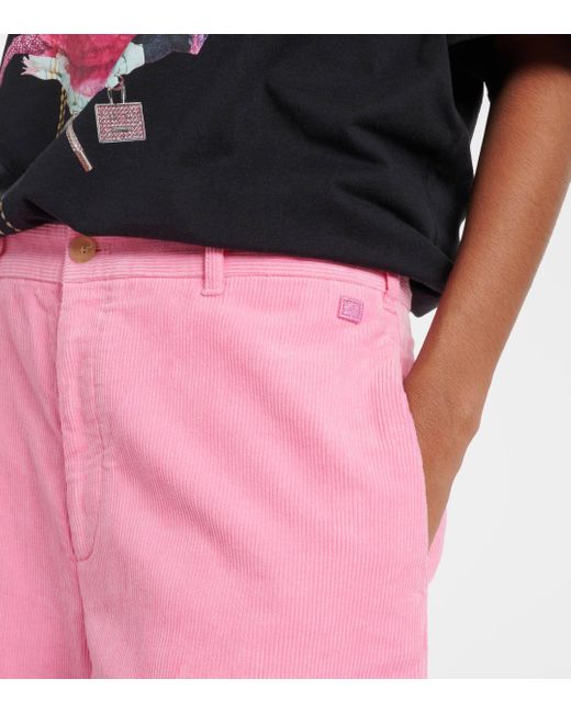 Pantalon ample Face en velours cotele Acne en coloris Pink