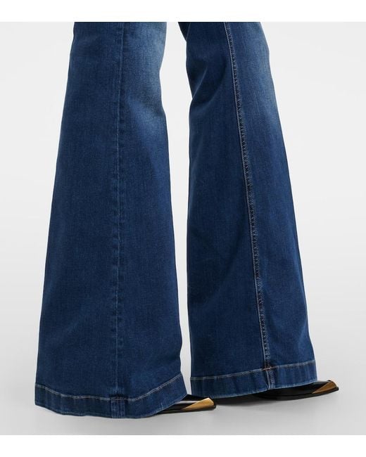 Jeans Flared Tropea A Vita Alta di AG Jeans in Blue