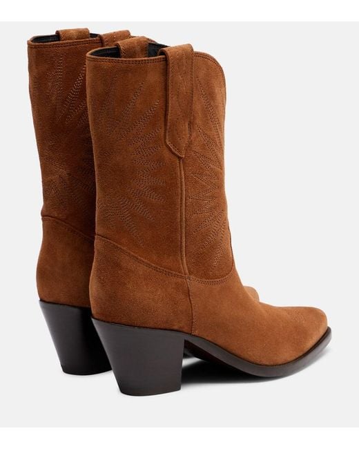 Golden Goose Deluxe Brand Brown Wish Star 70 Suede Cowboy Boots