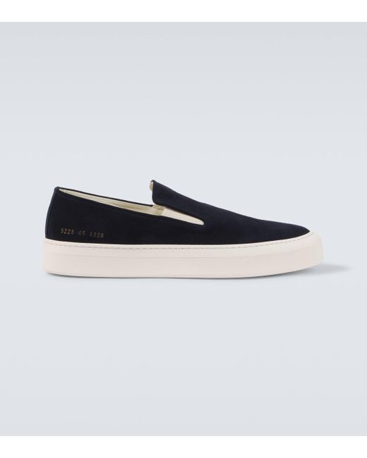 Common Projects Blue Suede Slip-On Sneakers for men