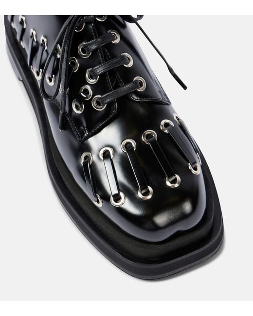 Simone Rocha Black 50 Lace-Up Flatform Derby Shoes