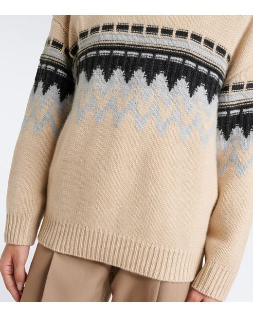 Jardin Des Orangers Natural Fair Isle Cashmere Sweater