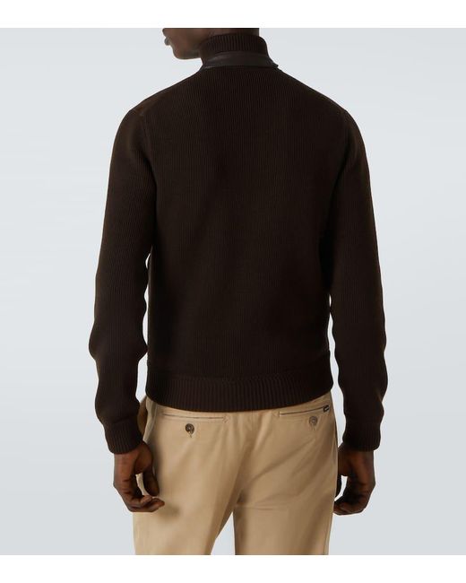 Tom Ford Brown Wool And Suede Blouson for men