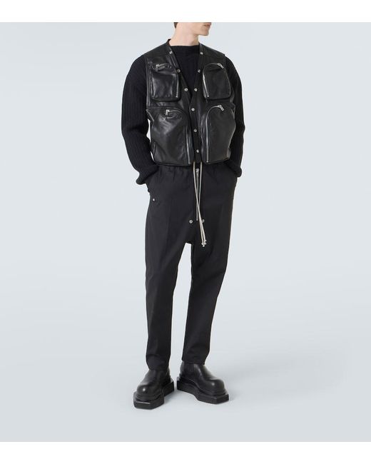 Chaleco De Piel Rick Owens de hombre de color Black