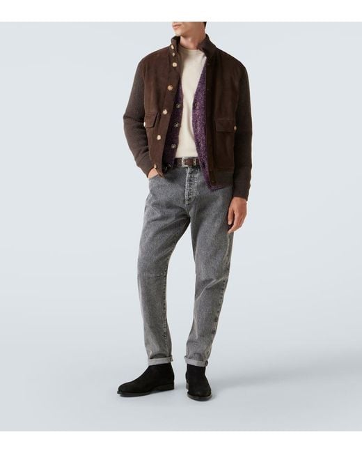 Bottines Chelsea En Daim A Ornements Brunello Cucinelli pour homme en coloris Black