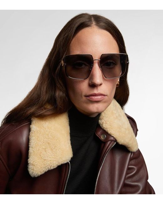 Fendi Gray Eckige Sonnenbrille