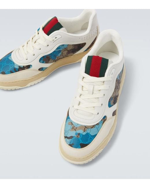 Gucci Sneakers Gg Canvas Mit Leder in Blue für Herren