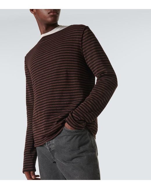 The Row Brown Lillard Striped T-Shirt for men