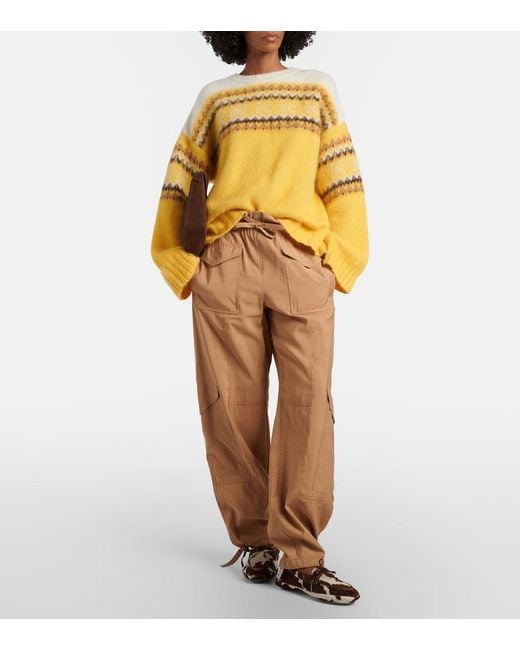 Ganni Yellow Fair Isle Alpaca And Wool-Blend Intarsia Sweater