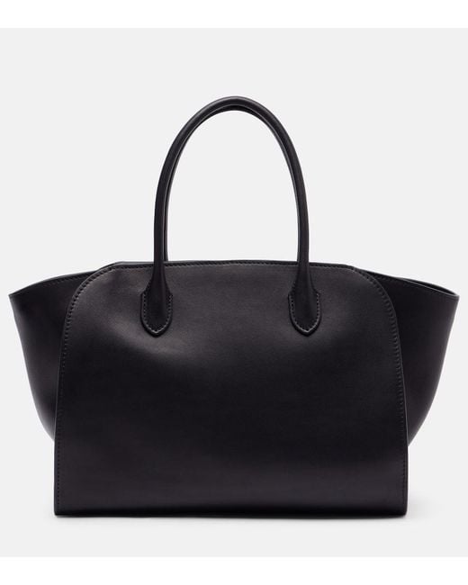 The Row Black Marlo 12 Leather Tote Bag