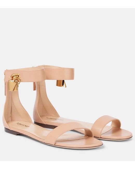 Tom Ford Natural Padlock Leather Sandals