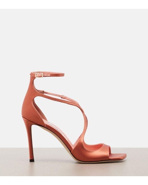 Jimmy Choo Pink Azia Satin Sandals