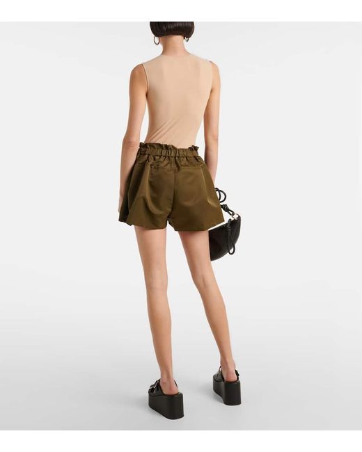 Sacai Technical Twill Shorts in Green | Lyst