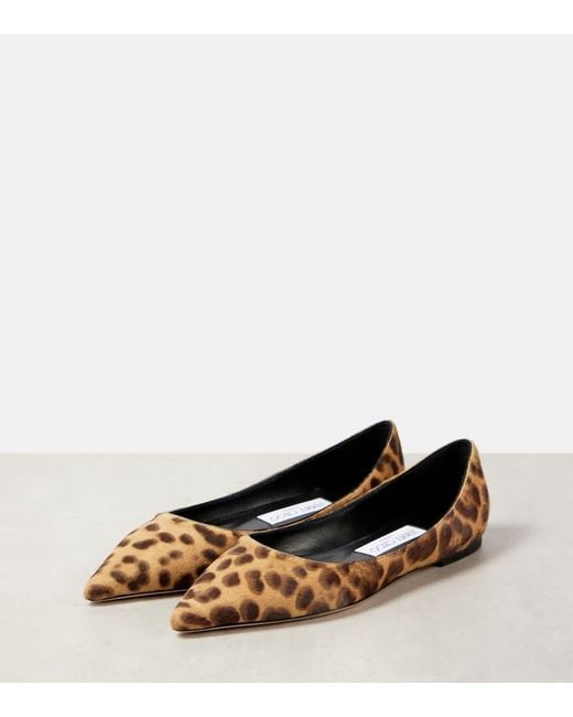 Jimmy Choo Brown Bedruckte Ballerinas Love