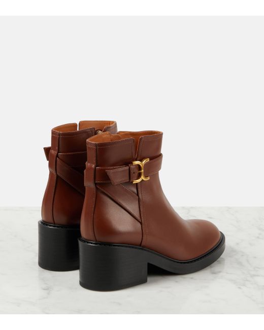 Chloé Brown Marcie Leather Ankle Boots
