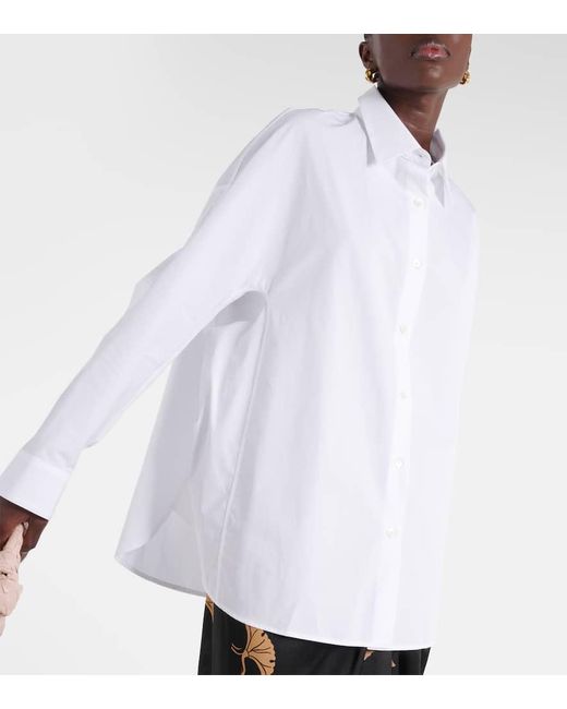 Dries Van Noten White Oversize-Hemd aus Baumwollpopeline