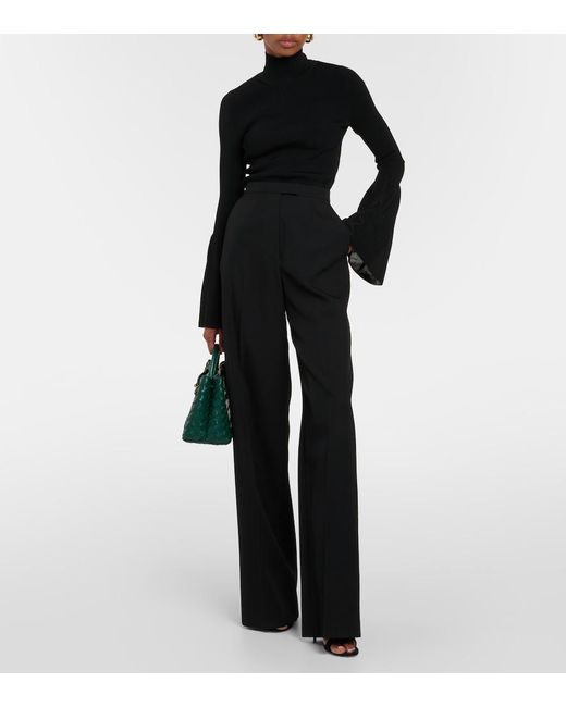 Altuzarra Black Ruffled Turtleneck Top