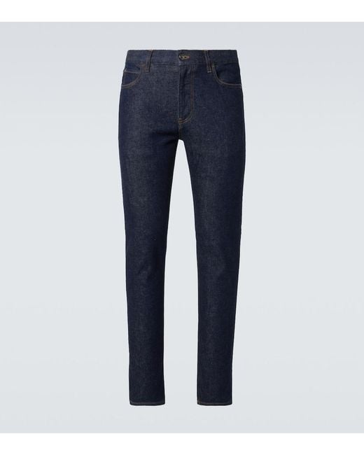 Loro Piana Blue Quarona Mid-Rise Slim Jeans for men
