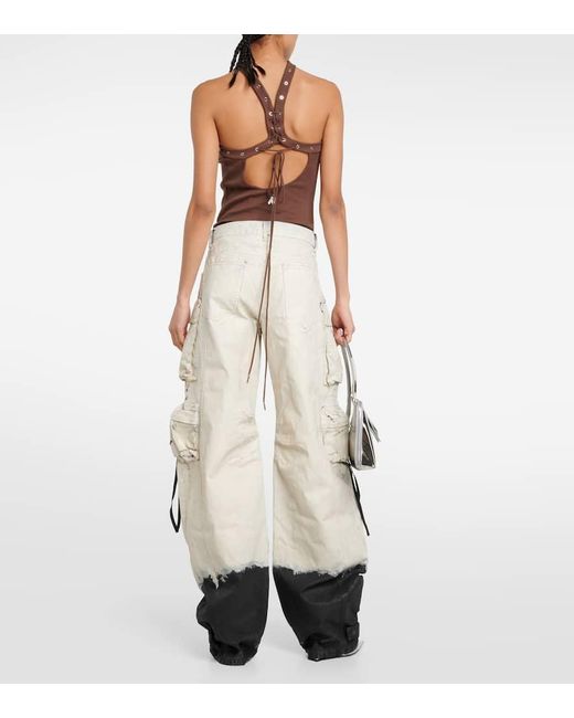 The Attico Natural Cargohose Fern Aus Denim