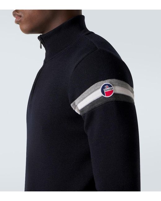 Fusalp Blue Wengen Iv Wool Half-Zip Sweater for men