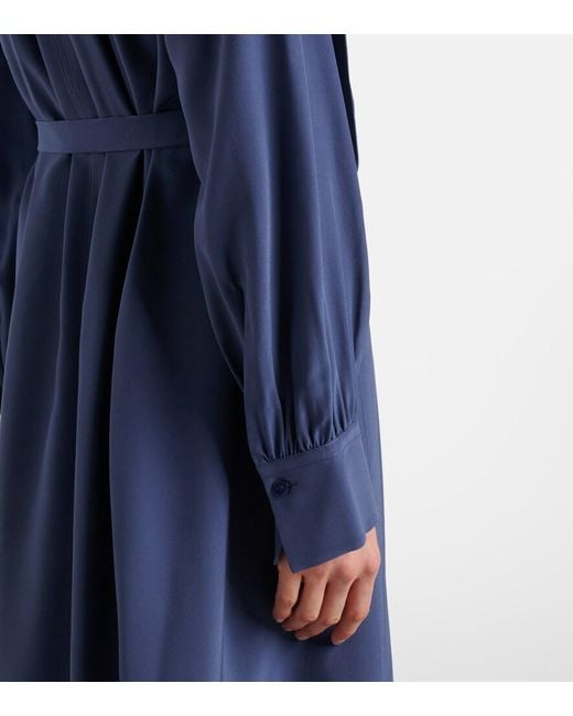 Robe Midi Bolero En Crepe De Soie Joseph en coloris Blue