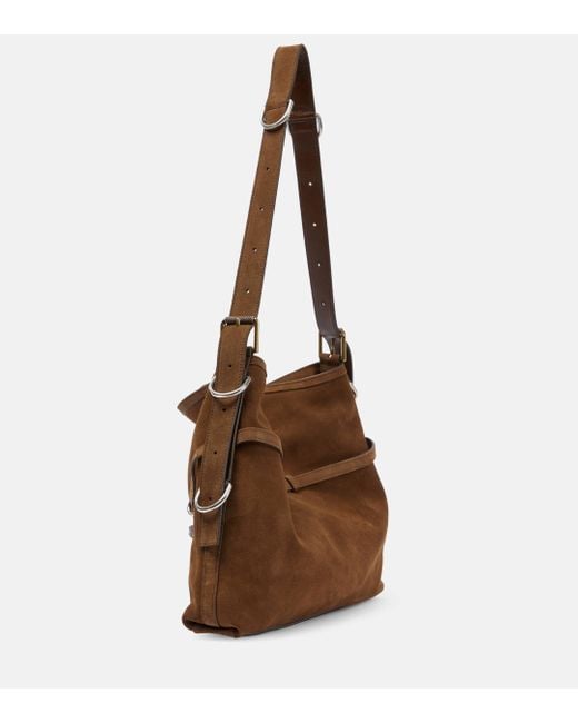 Givenchy Brown Voyou Medium Suede Shoulder Bag