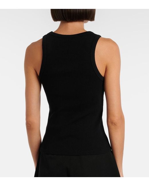 Givenchy Black Paris Logo Cotton Tank Top