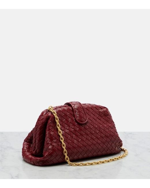Bottega Veneta Red Lauren 1980 Small Leather Clutch