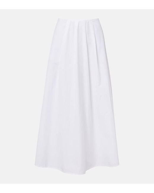 Citizens of Humanity White Emi Cotton Poplin Midi Skirt