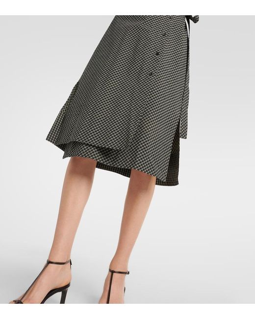 Proenza Schouler Gray Label Lane Checked Cotton Wrap Dress