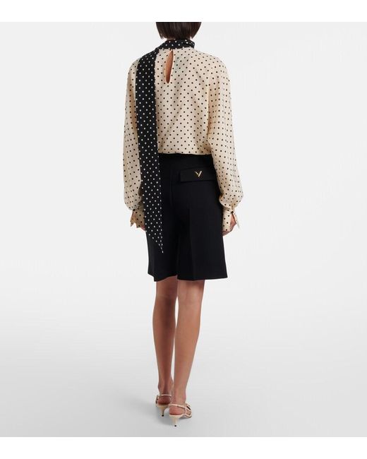 Valentino Black Vgold Virgin Wool Bermuda Shorts