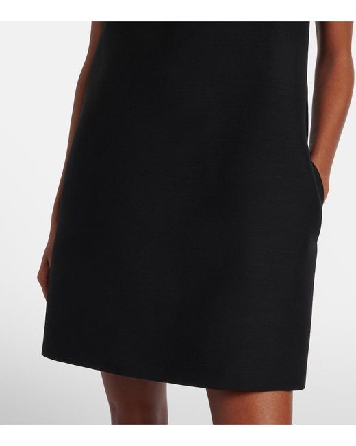 Valentino Black Crepe Couture Embellished Lace-Trimmed Minidress