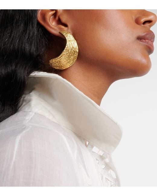 YSSO Metallic Broken Shell 24Kt-Plated Earrings