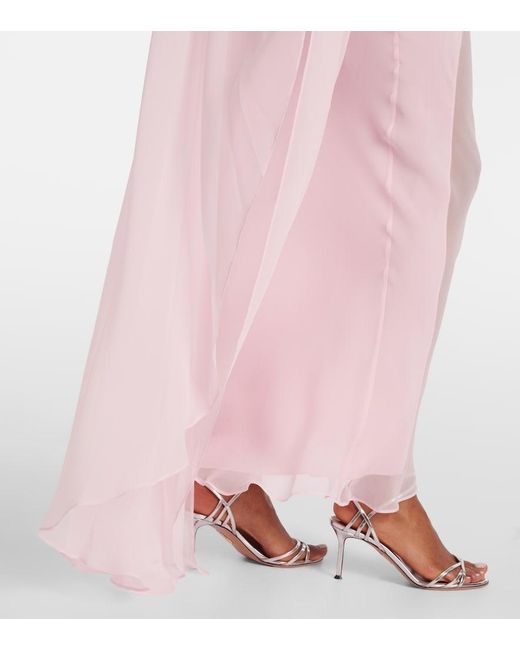 The Sei Pink Caped Silk Chiffon Gown