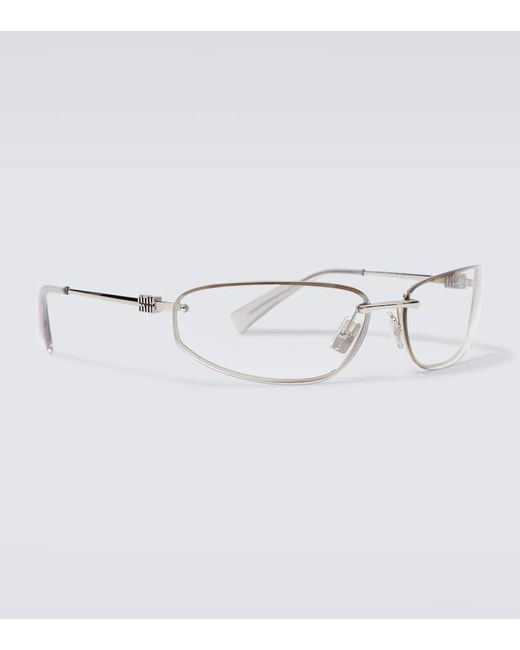 Gafas De Sol Ovaladas Miu Miu de hombre de color Metallic