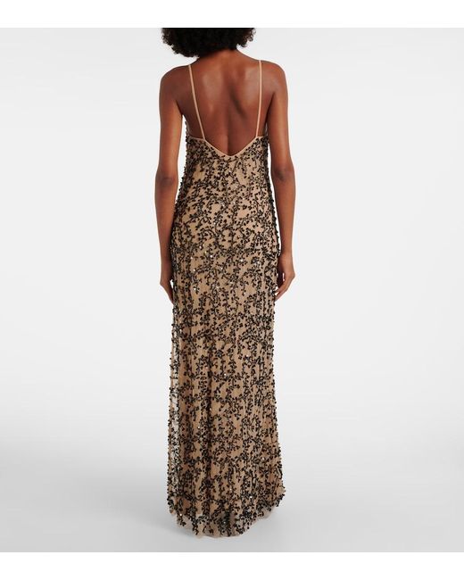 Johanna Ortiz Natural Reinvention Embellished Mesh Gown