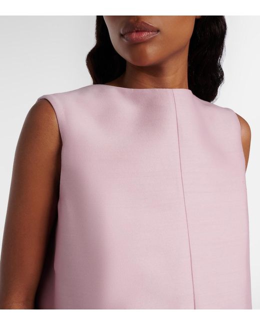 Balenciaga Pink Silk And Wool Minidress
