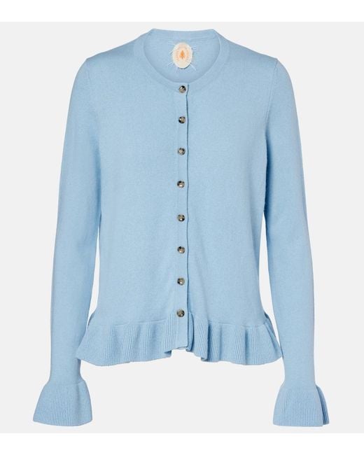 Jardin Des Orangers Blue Cotton And Cashmere Cardigan