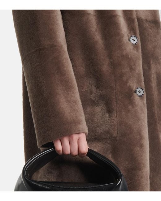 Joseph Brown Reversible Shearling And Leather Coat