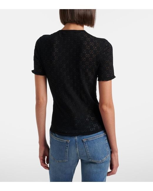 Gucci Black Pullover Gg Aus Devore